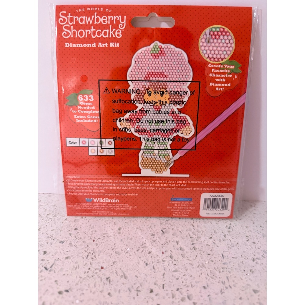 Strawberry Shortcake Diamond Art Kit Standee DIY Gem Craft 720329SSC New - Picture 2 of 2